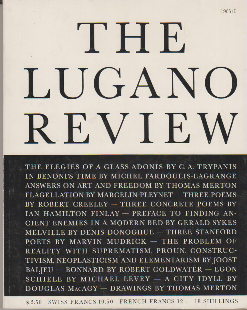 THE LUGANO REVIEW VOL. 1/1 1/1965 EDITOR: James Fitzsimmons