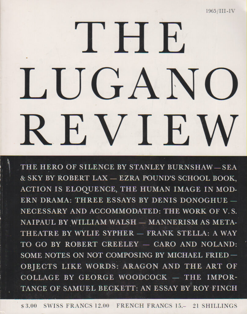 THE LUGANO REVIEW VOL. 1/3-4 SUMMER 1965 EDITOR: James Fitzsimmons